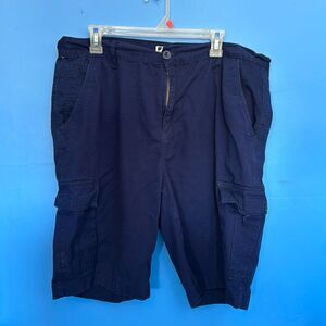 Blu Rock Men's Premium Navy Blue Cargo Shorts Size 38 Casual Utility Pockets
